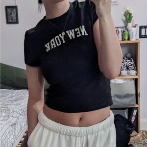 Small dark gray Obsessive Love (TJ MAXX) crop top